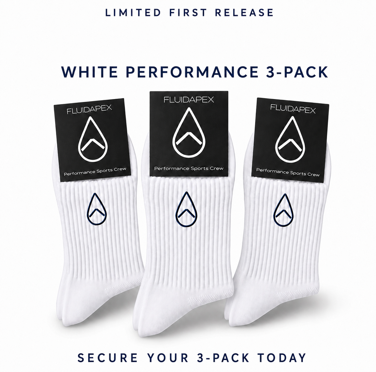 White Crew Logo Sock 3pk