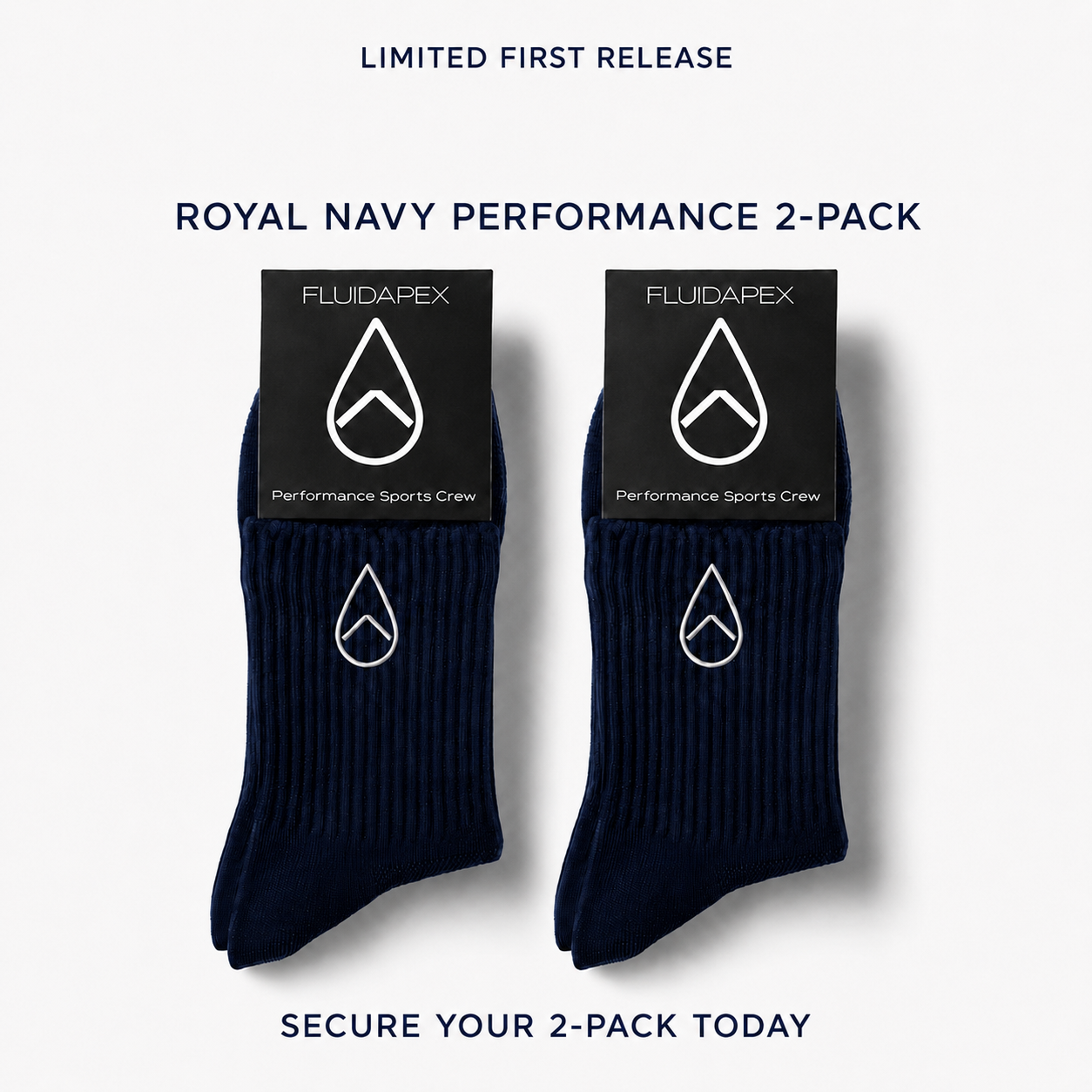 Navy Crew Logo Sock 2pk