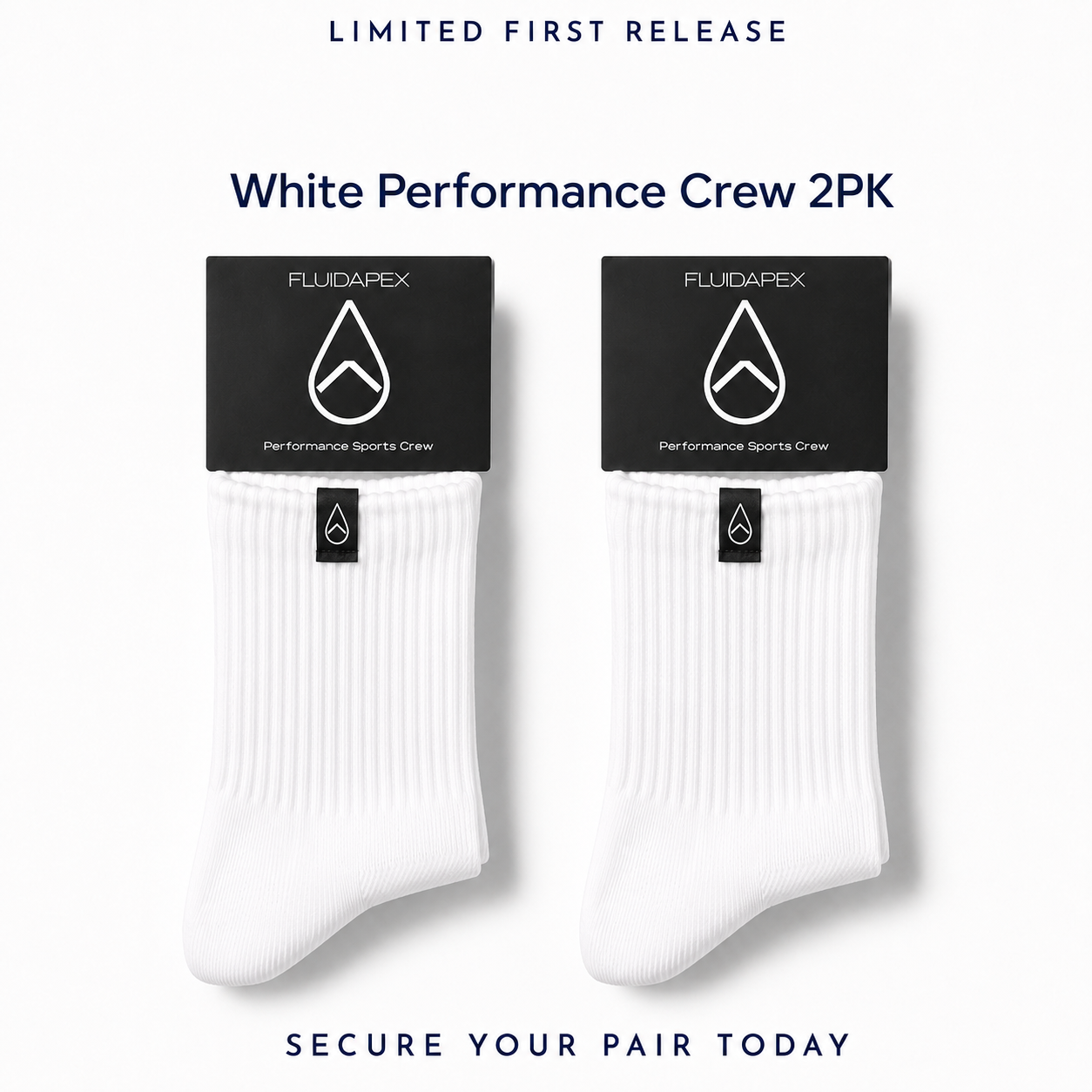 White Crew Label Sock 2pk
