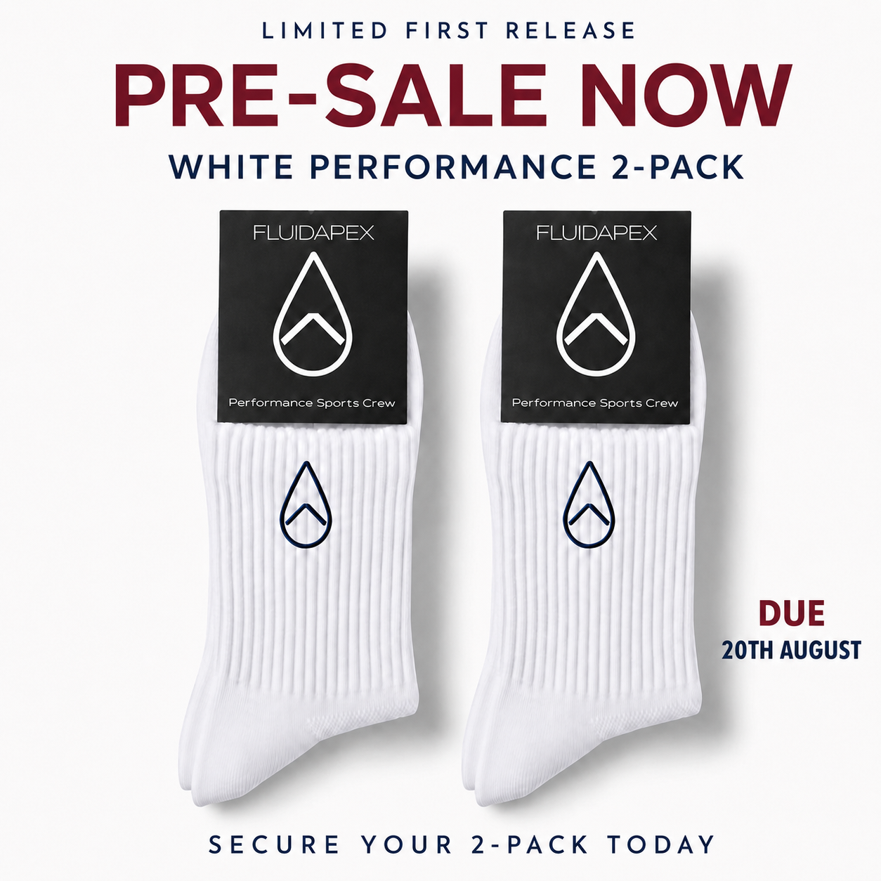 Classic White Crew Sock 2PK 11-13