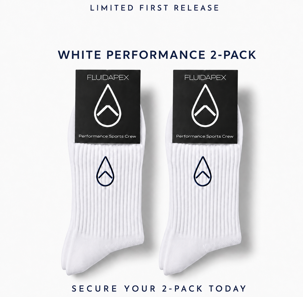 White Crew Logo Sock 2pk