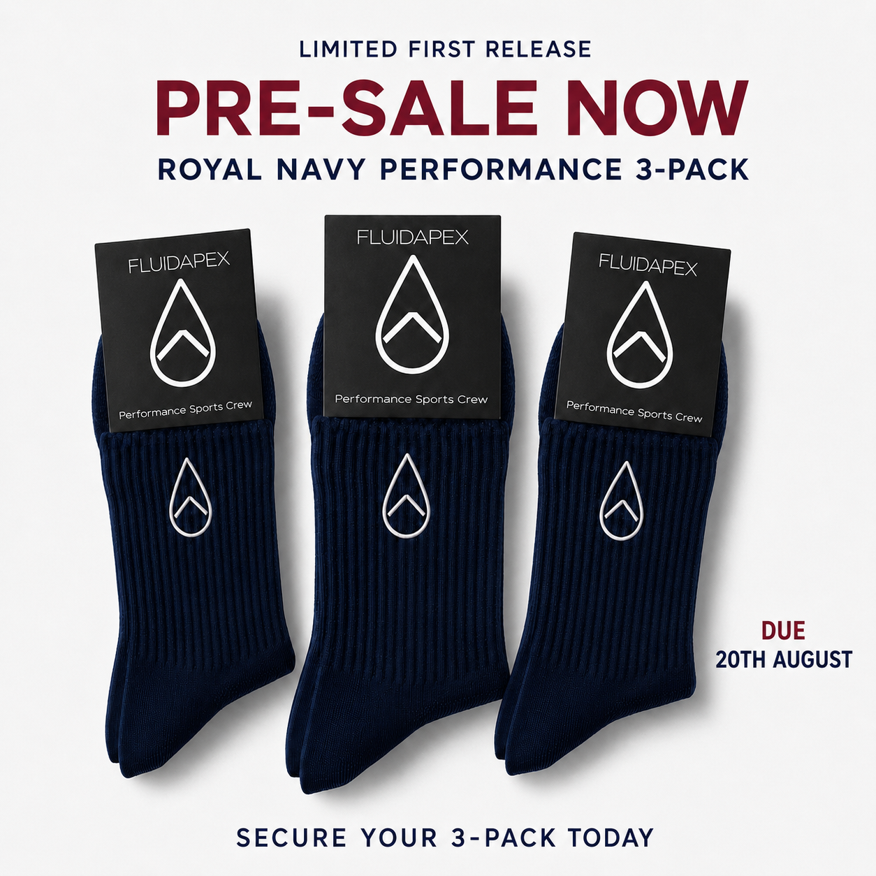 Classic Navy Crew Sock 3PK 11-13